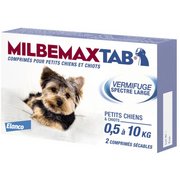 Vermifuge Chiot Et Petit Chien - Milbemaxtab - Boite de 2 Comprimes