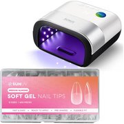 SUNUV SUN3 Professional UV LED Nail Lamp, 600 PCS Medium Almond Gel Nail Tips