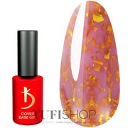 Camouflage base coat Kodi Cover Base Gel Flake 09 pink-beige with gold potal 7ml